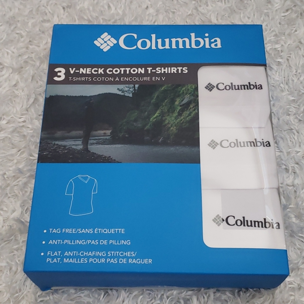 Men's Columbia 3 White Shirts 100% Cool Cotton